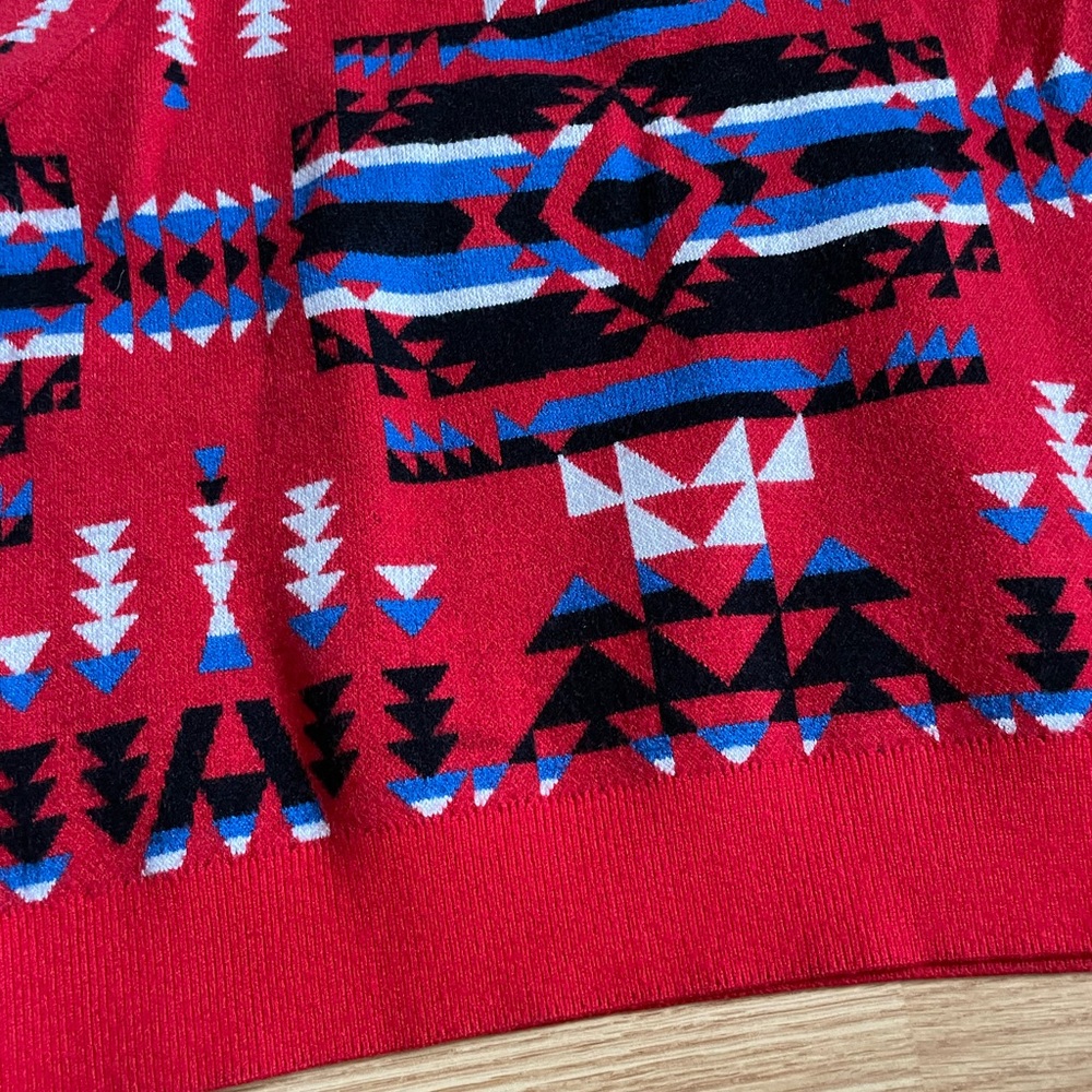 Aqua Pendleton Red Sweater Small - image 6